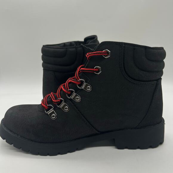 New Cliffs by White Mountain Porter Black Hiking Boots Red Laces Women‎ Size 6 - Picture 2 of 7
